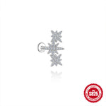 S925 Sterling Silver Moissanite Flat-Back Threaded Piercing Earring(Single unit)