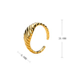 European and American style croissant twisted open ring S925 sterling silver