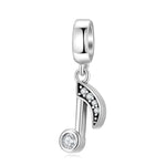 S925 Sterling Silver Music Note Bracelet Necklace Pendant