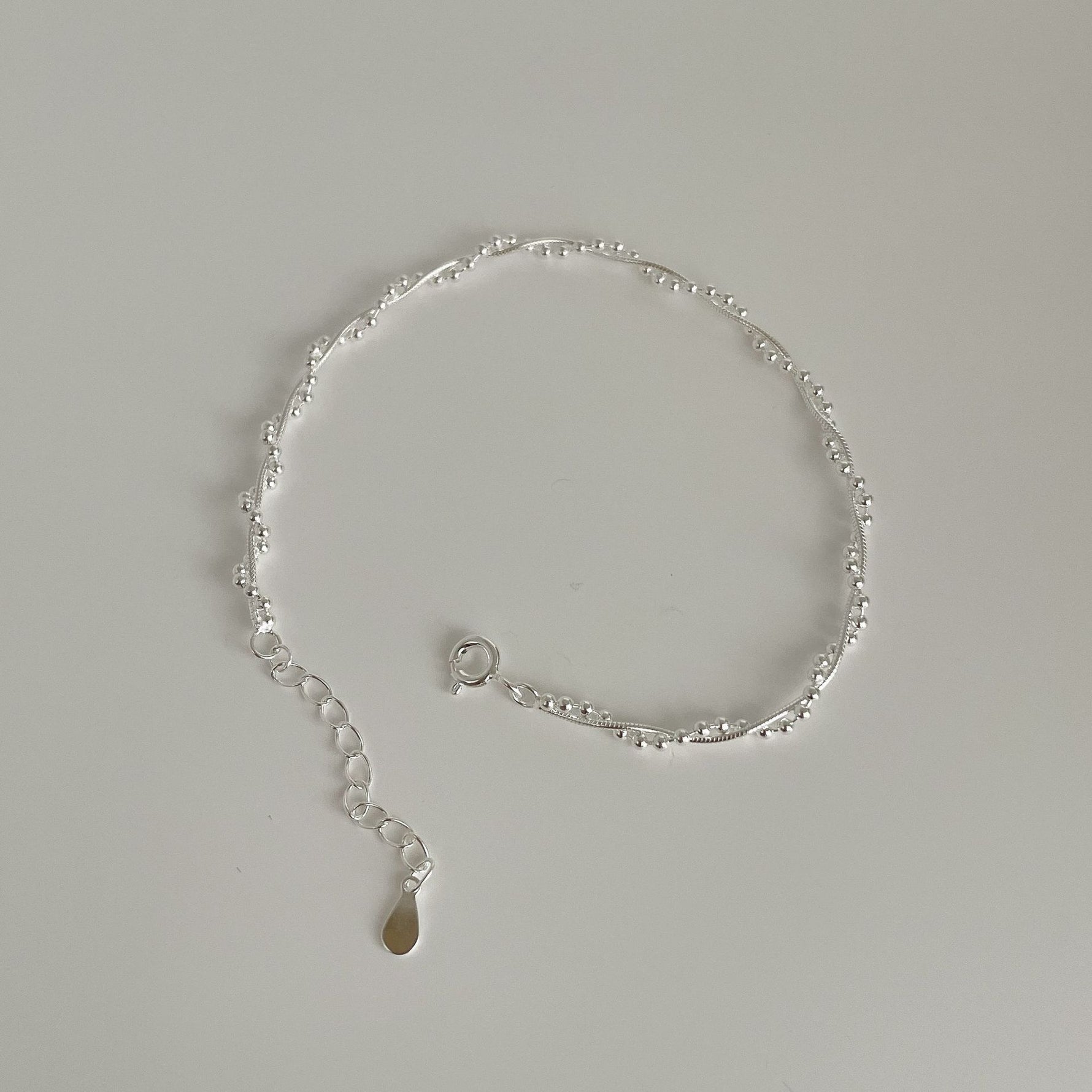 S925 Silver Beaded Wrap Bracelet