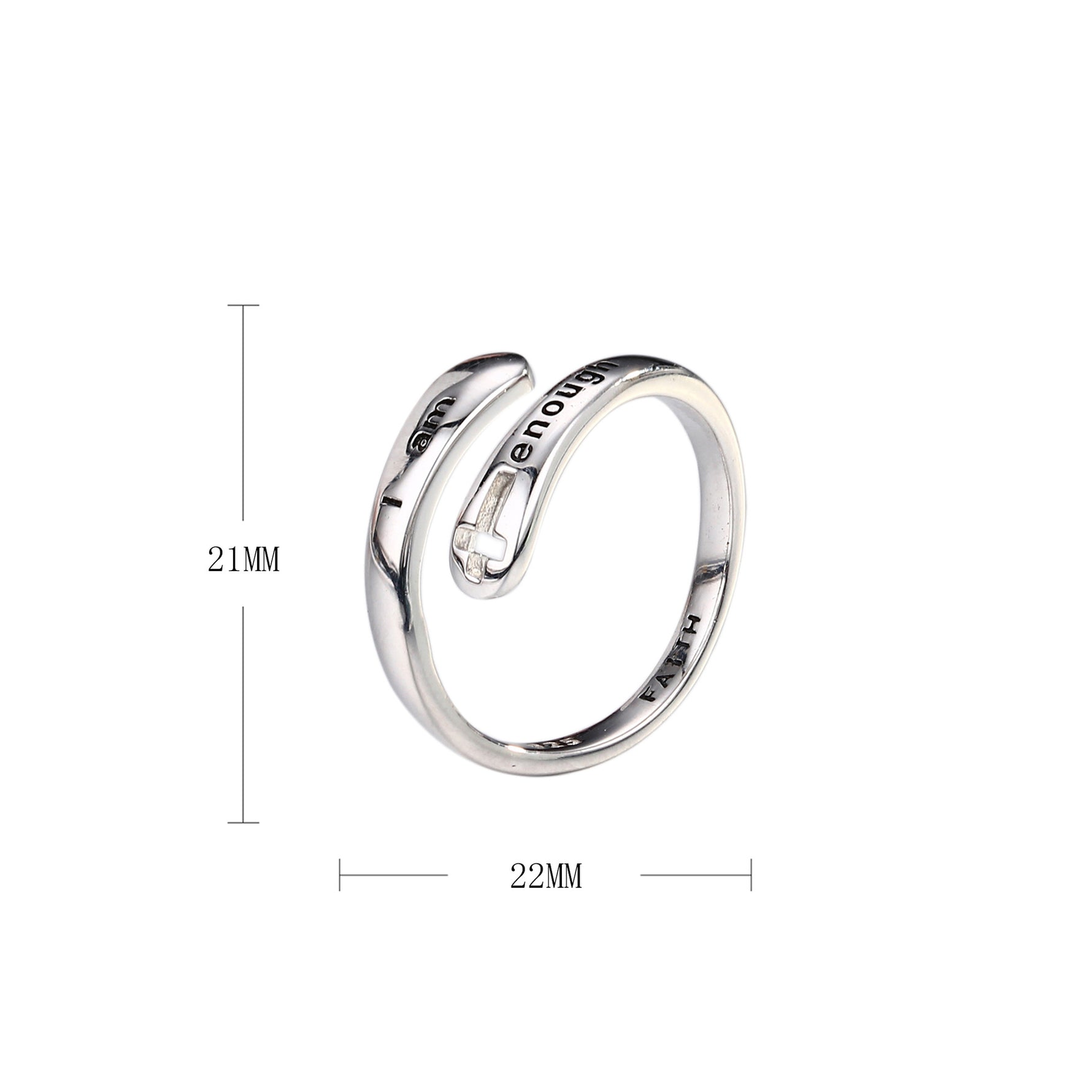 S925 Sterling Silver Openwork Cross Ring
