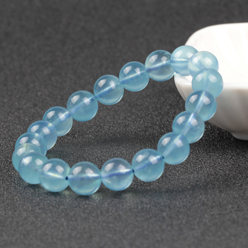Natural Ice-Texture Aquamarine Bracelet