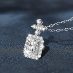 S925 Sterling Silver Moissanite Pendant Clavicle Chain Necklace
