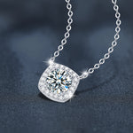 S925 Sterling Silver Moissanite Four-prong Necklace
