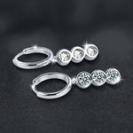 Tassel-shaped moissanite earrings in 925 sterling silver