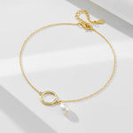 S925 Sterling Silver Natural Pearl Anklet