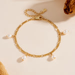S925 Sterling Silver 18K Gold Plating Natural Cultured Pearl Bracelet
