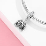 S925 Sterling Silver Oxidized Black Lung Shape Zircon Inlaid Pendant