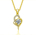 S925 Sterling Silver Moissanite Women's Simple Love Heart Pendant Necklace