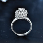S925 Sterling Silver Moissanite  round Bag Ring