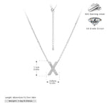 S925 Sterling Silver Simple Zircon Necklace with English Letters