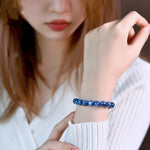 Natural Kyanite Round Bead Bracelet