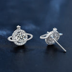 S925 Sterling Silver Moissanite Planet Earrings