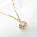S925 Sterling Silver Geometric Diamond Zircon Pendant Necklace