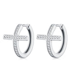 S925 Sterling Silver Cross Moissanite Earrings