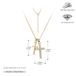 S925 Sterling Silver Double Cross Necklace