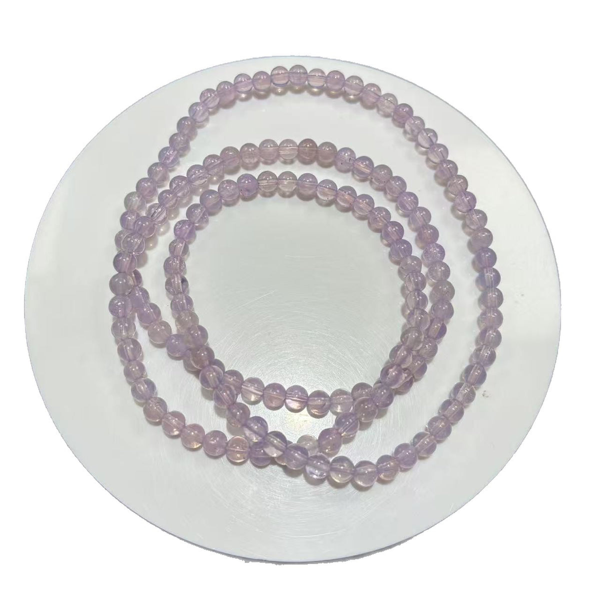 Natural Purple Jade-Quartz Three-Strand Bracelet