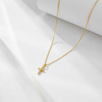 S925 Sterling Silver Zircon Inlaid Cross Necklace