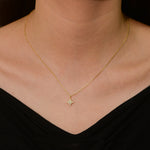 S925 Sterling Silver Full Zircon Inlaid Eight Awn Star Necklace