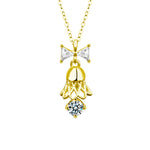 S925 Sterling Silver Moissanite Bell Pendant Necklace
