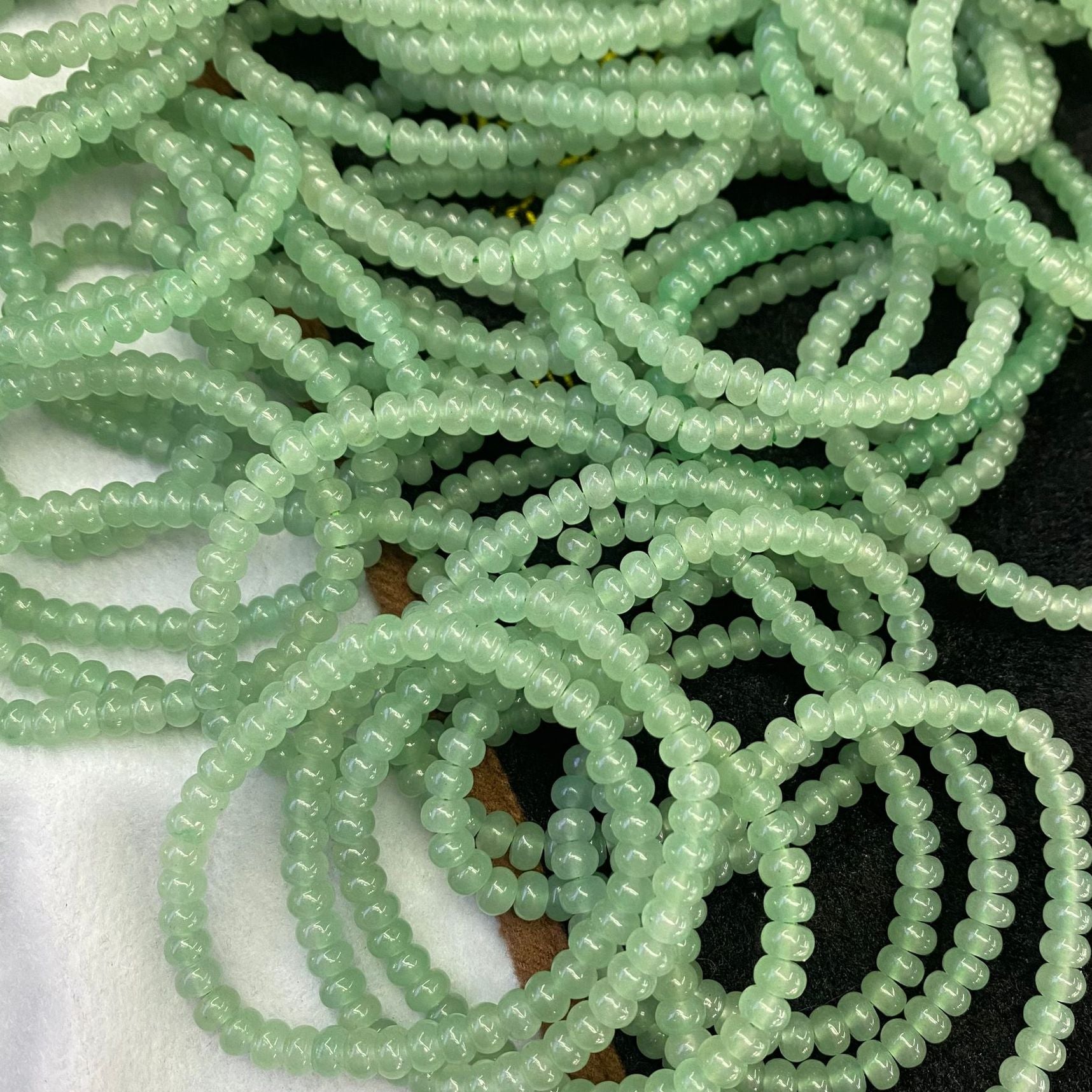 Natural Aventurine Jade Emerald-Green Abacus-Bead Bracelet