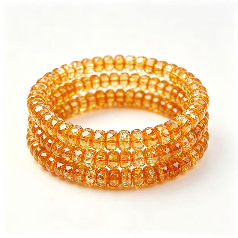 Natural faceted citrine abacus-bead bracelet