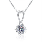 S925 Sterling Silver Loving Heart Moissanite Necklace