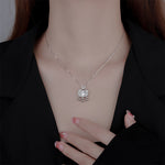 S925 Sterling Silver Moissanite Good Fortune Safety Lock Necklace