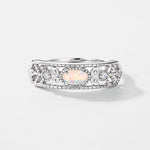 S925 Sterling Silver Synthetic Opal Ring