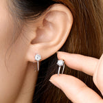 925 Sterling Silver U-Shaped Fashionable and Simple Moissanite Stud Earrings