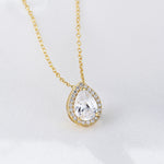S925 Sterling Silver Drop-Shaped Zircon Necklace