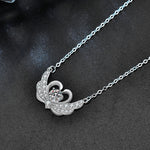 S925 Sterling Silver Moissanite Swan Pendant Necklace