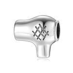 S925 Sterling Silver Hair Dryer Bead Pendant