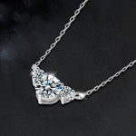 S925 Sterling Silver Moissanite Heart-Shaped Pendant Necklace
