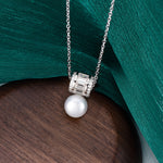 S925 Sterling Silver Moissanite Pearl Pendant Necklace