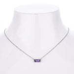 Rectangular colored zircon s925 sterling silver December birthstone collar necklace