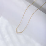 S925 Sterling Silver Zircon Inlaid V-Shaped Necklace
