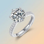 S925 Sterling Silver Six-Prong Moissanite Ring