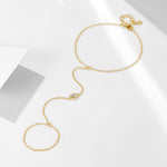 S925 Sterling Silver Water Drop Zircon Mitten-Type Bracelet
