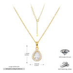 Double-layer zircon earrings and affordable luxury zircon necklace
