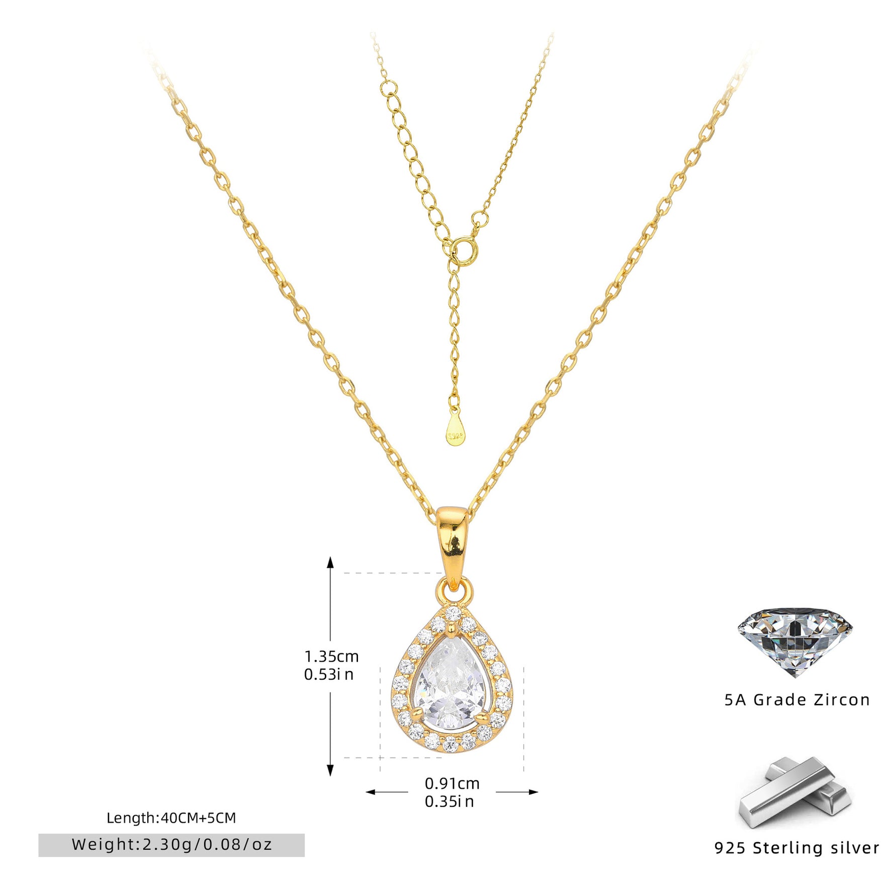 Double-layer zircon earrings and affordable luxury zircon necklace