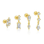 S925 sterling silver stud earrings with cubic zirconia(Single unit)