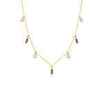 S925 Sterling Silver Zircon Tassel Necklace
