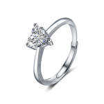 925 Sterling Silver Moissanite Heart Ring
