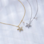 S925 Sterling Silver Zircon Inlaid Starfish Five-Pointed Star Pearl Necklace
