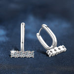 Moissanite & 925 Sterling Silver Stud Earrings — Unique U-Shaped Design