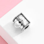 S925 Sterling Silver Loving Heart Treasure Chest Beaded Pendant