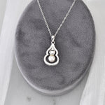 S925 Sterling Silver Moissanite Pearl Gourd Pendent Necklace