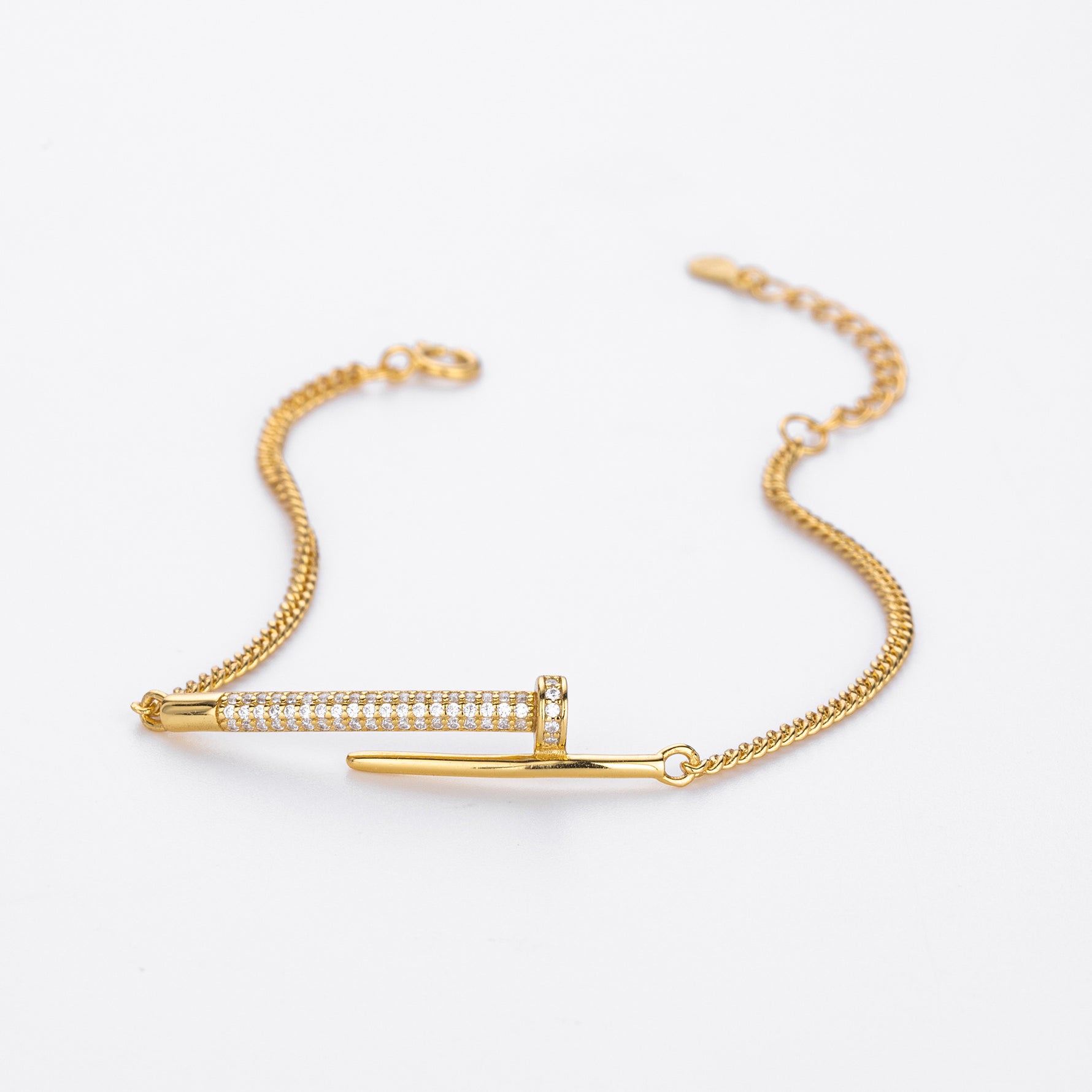 S925 Sterling Silver Studded Bracelet with Zirconia