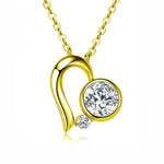 S925 Sterling Silver Moissanite Loving Heart Pendant Necklace
